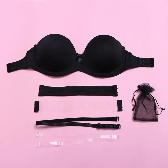 Vgplay soutien-gorge blanc sans bretelles Push Up Lingerie antidérapante bande transparente sangle s