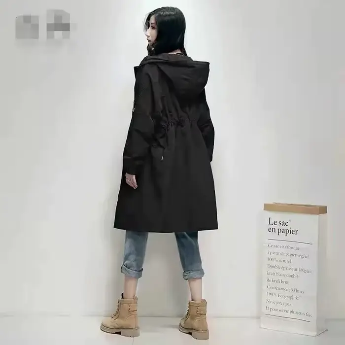 Dlhý vyšívaný vetrovka pre ženy
