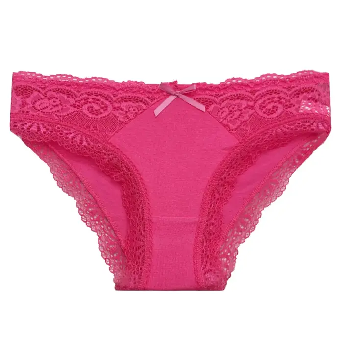 Slips en coton tricoté pour femmes ensemble de 5 pièces en dentelle solides en noir bleu ciel khaki rose rouge vert pour femmes occasions spéciales