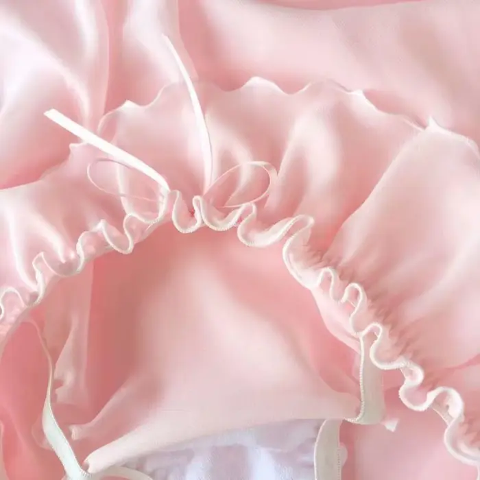 Lolita – sous-vêtements Sexy taille basse, à volants, respirants, doux, couleur unie, slips avec nœud papillon, culottes de fête privée, Costumes