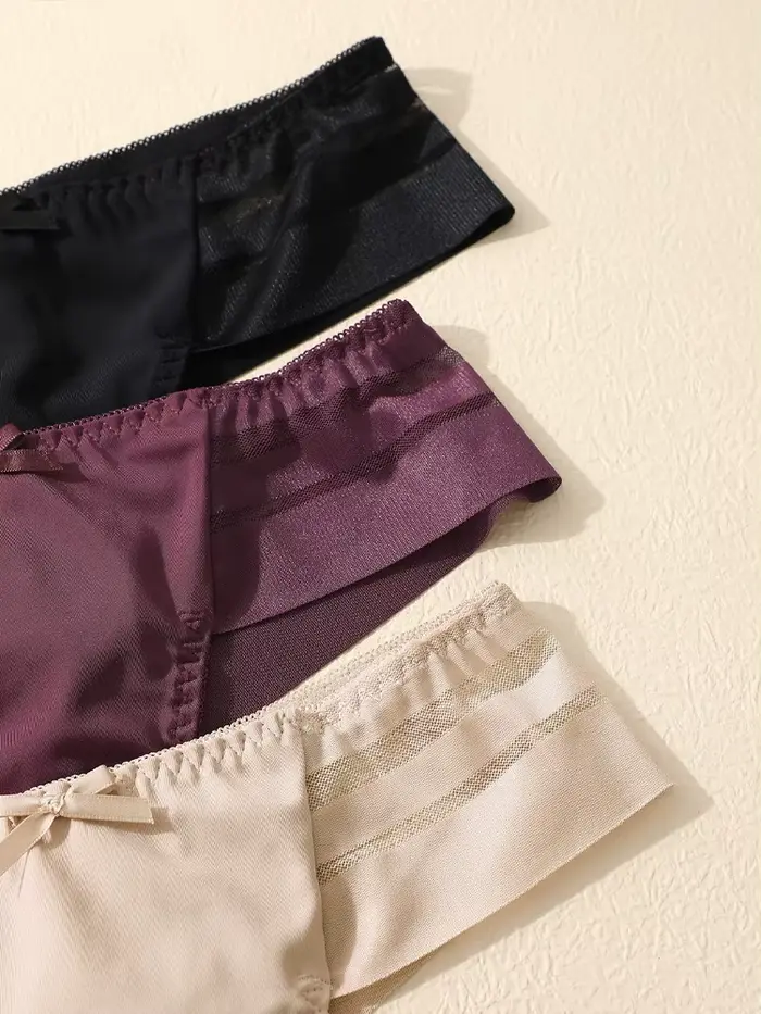 FINETOO 3 kusy ženy čipky duté spodné prádlo Sexy priedušné nízke pasy žabky žena úsek pohodlie Spodná bielizeň Bikini nohavičky