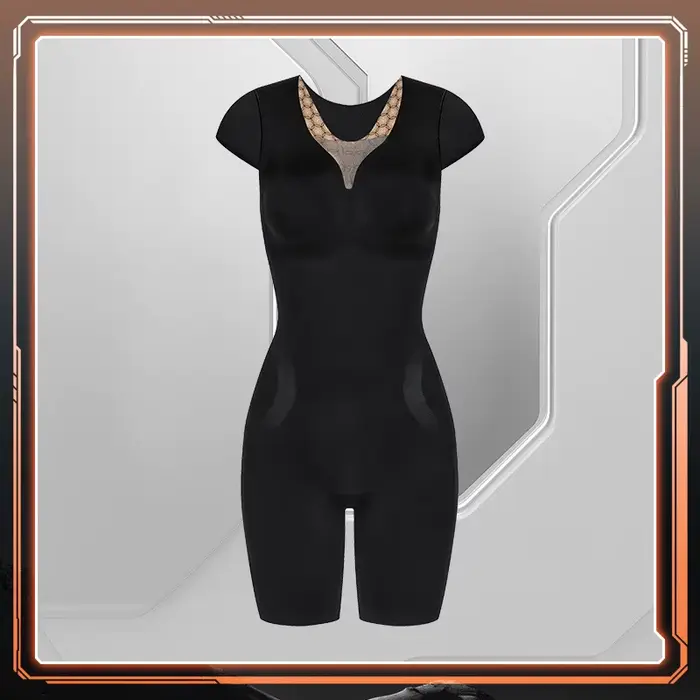 Body gainant amincissant pour femme à taille haute, effet ventre plat, avec manches courtes, respira