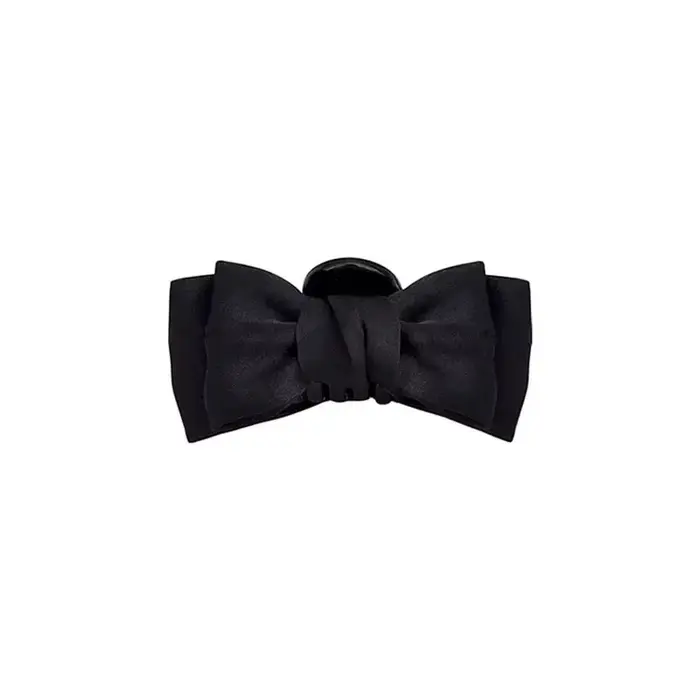 Pince à cheveux avec nœud noir pour femmes et filles, pince latérale pour la front, princesse, petit