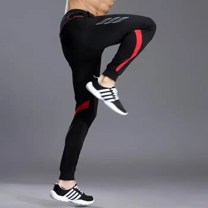 Pantalon de Sport pour hommes, avec poches à fermeture éclair, pour jogging, Football, survêtement d