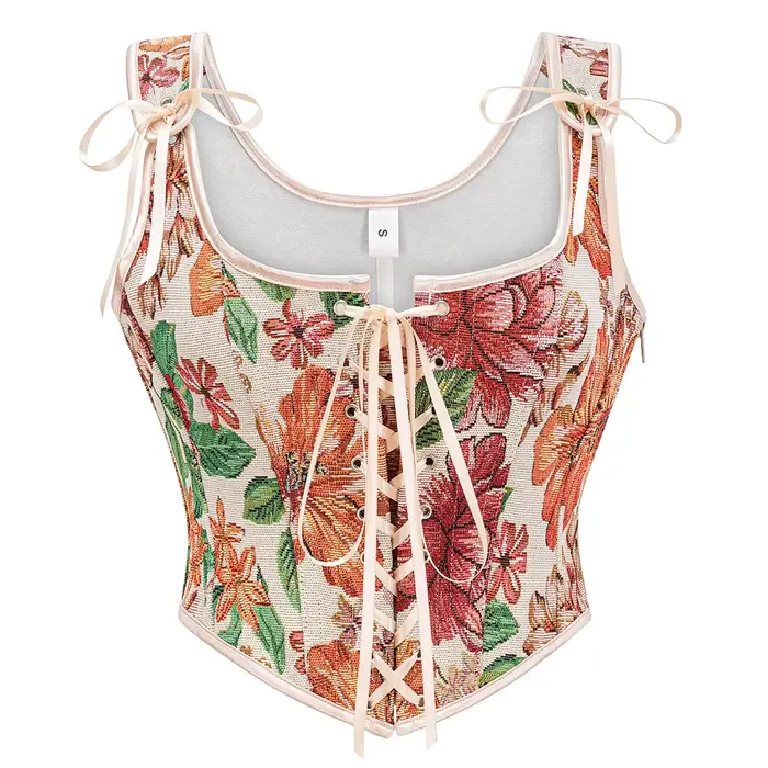 Corset de maintien de la taille à motifs floraux Renaissance pour femme Bustier sexy gothique vintage médiéval steampunk occasions spéciales