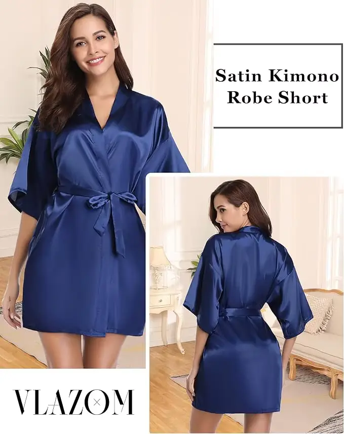 Zelená nočná košeľa, jednofarebné kimono