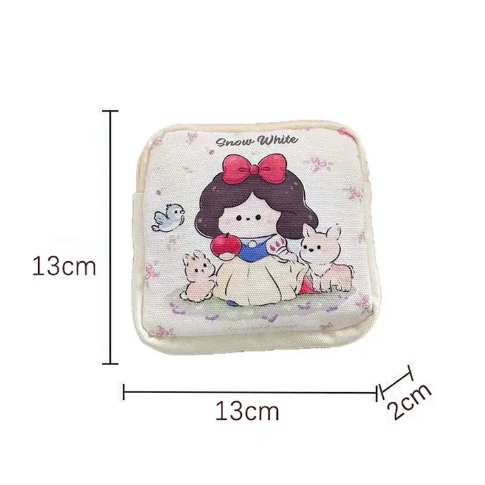 Sac à tampons et serviettes hygiéniques en polyester avec motif de dessin animé pour femmes et étudiantes occasions quotidiennes et spéciales