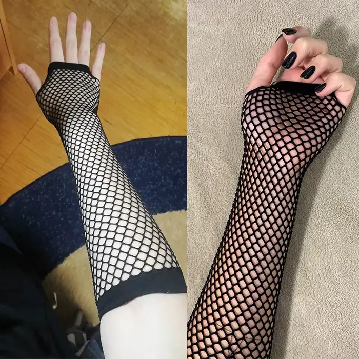 Dámske neónové sieťované rukavice bez prstov