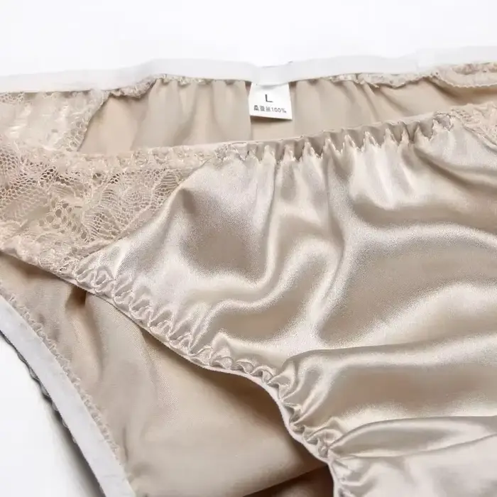 100% hodváb z moruše sexy spodná bielizeň z čipkovaného hodvábu priedušná nízka pása pohodlné slipy antibakteriálne nohavičky pre ženy