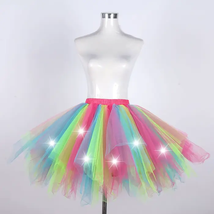 Šumivé LED Elastické víla sukne pre ženy a dievčatá, Bright Ballet Dance Tutu sukne na párty, karnevalový kostým, svadba, vianočný festival