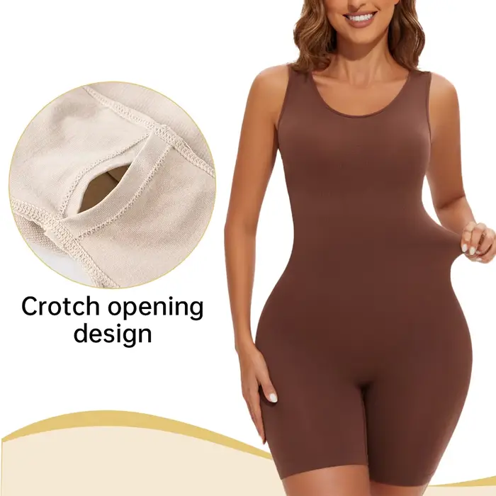 Lingerie féminine avec effet push-up, contrôle de la taille, larges manches pour stabilité et ouverture frontale pour confort quotidien