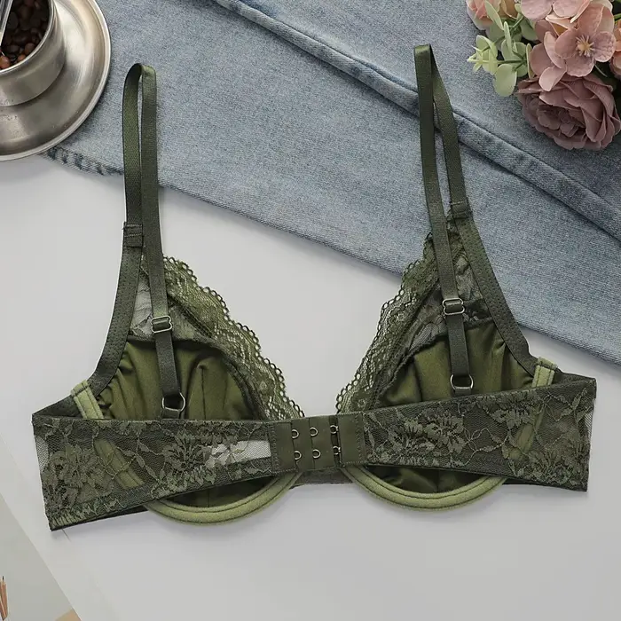 Sexy čipkovaná podprsenka s kvetinovým vzorom pre ženy