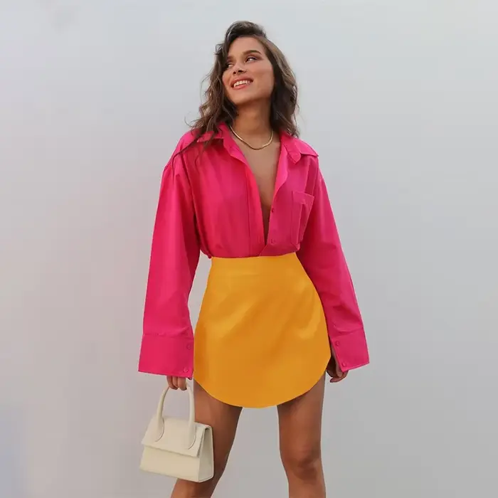 Mini jupe taille haute en Satin pour femmes, tenue Chic élégante, Slim, ligne a, hanche, moulante, S