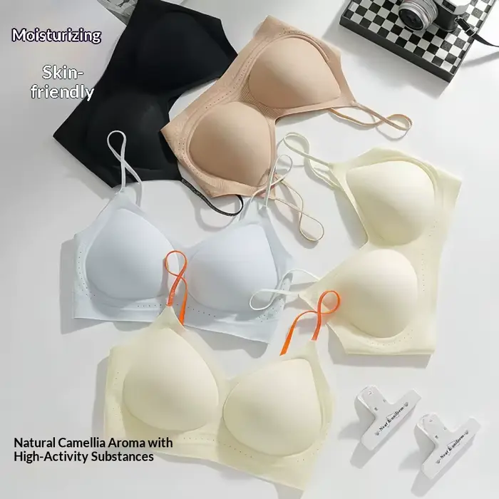 Mäkká podpora bezšvová podprsenka pre ženy, ultratenká, push-up pre malé prsia, pohodlná a priedušná, neviditeľná podprsenka s tenkými popruhmi