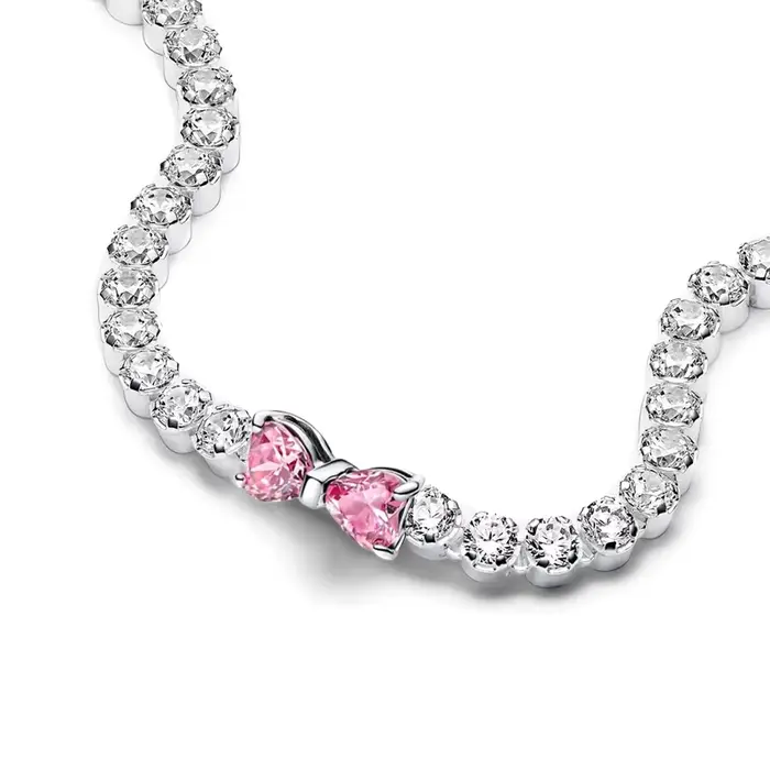 2025 Valentínsky nový 925 strieborný ružový oblúk plný diamant Náramok Originál 17-20CM nastaviteľné DIY prívesok pre ženy