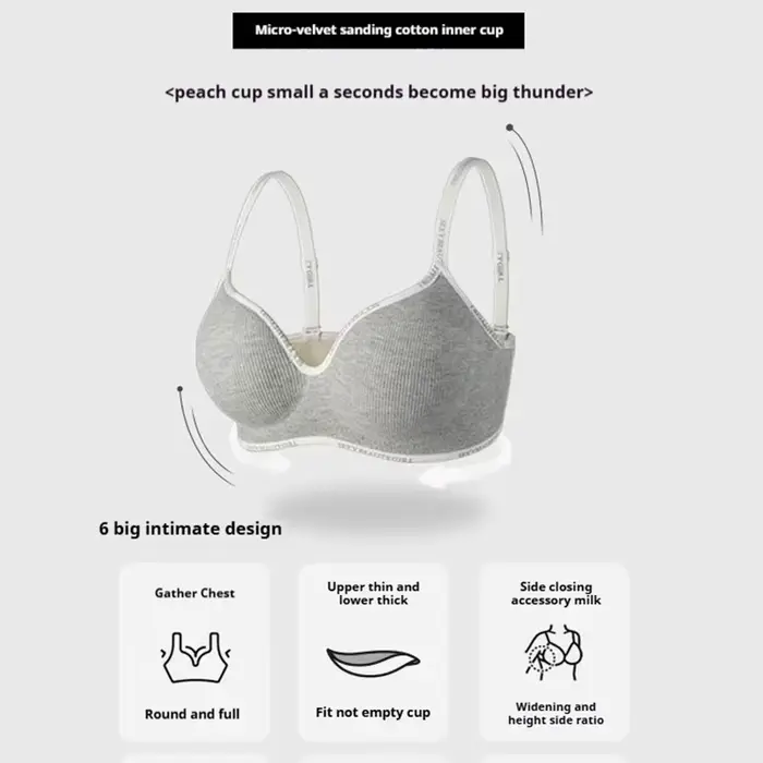 FINETOO Dámske spodné prádlo Small Breasted Sexy Push Up spodná bielizeň bezšvíková podprsenka pre ženy Pohodlné každodenné hrubé podprsenky 32-38AB