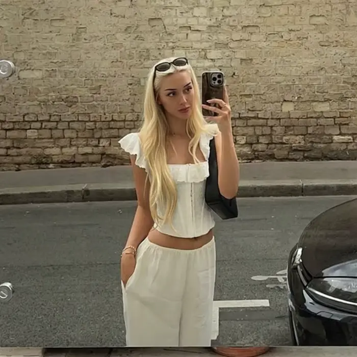 Dámsky bavlnený top s efektom rybích kostí, crop top cut, bez rukávov, ideálny pre večierky a špeciálne príležitosti