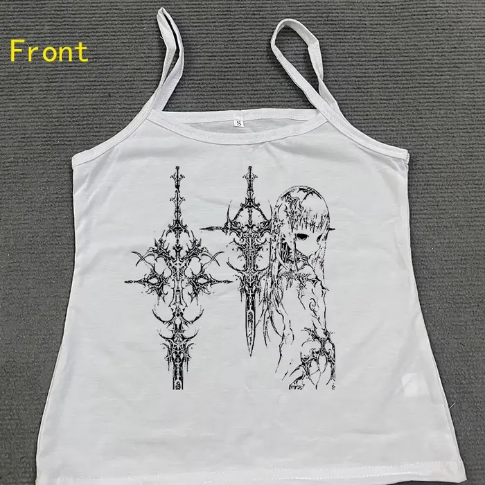 Y2k Štýl Estetický Mäkký Sexy Tielko pre Ženy Bez Rukávov Neformálne Karikatúra Potlač Tank Top Harajuku Všetko