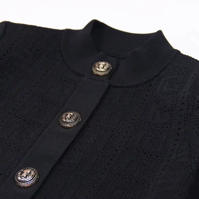 Dámsky elastický cardigan s okrúhlym výstrihom