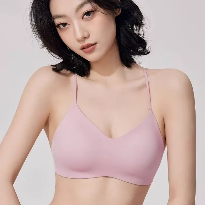 Japonský štýl bez ramienok podprsenka pre ženy, ohlávka top s Push Up pads, chrbát, kríž späť, jeden kus, čelenka, pohodlné, bezšvové