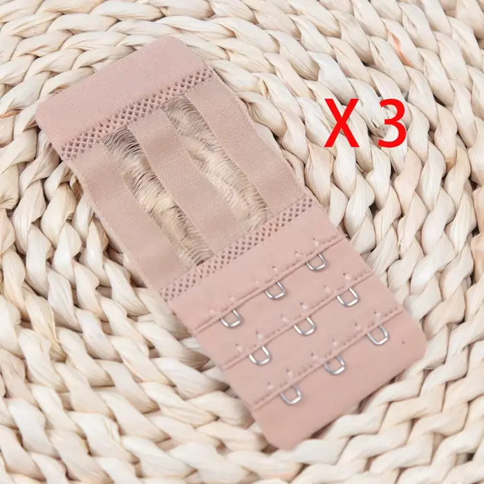 Lot de 3 rallonges de soutien-gorge élastiques pour femme, 3 rangées, 3 crochets, largeur 4,5 cm, av