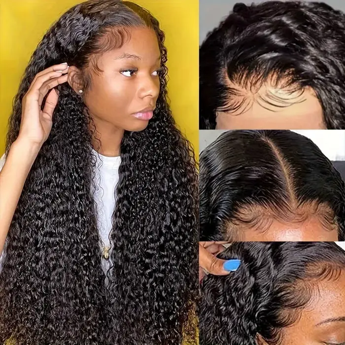 Perruque en cheveux humains Parochňa avec texture vague profonde, prête à porter, adaptable à toutes les occasions et entretien facile pour femmes