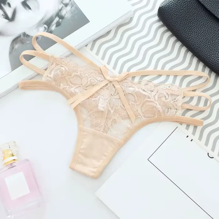 Culotte sexy en dentelle florale pour femme, string G, lingerie, sous-vêtements plus riches que Brag