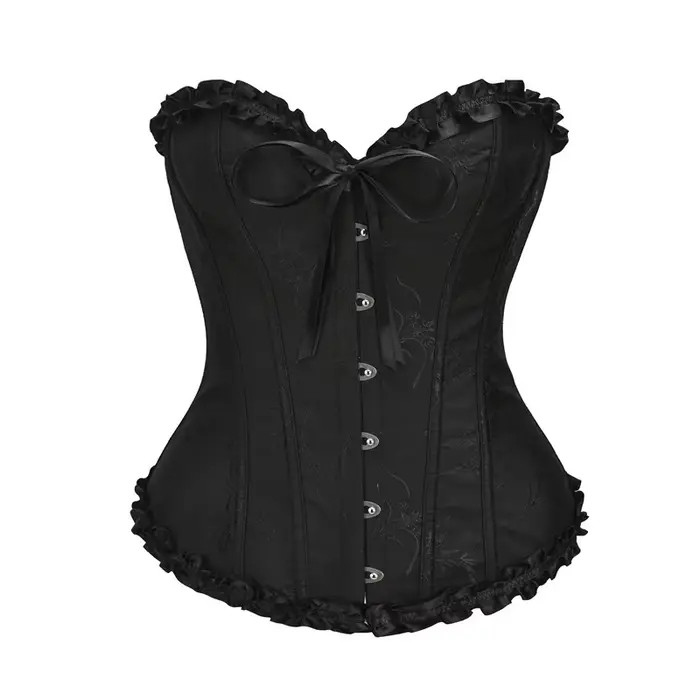 Bustiers et corsets désossés à volants bleu Royal haut gothique femme Sexy vêtements Steampunk Corse