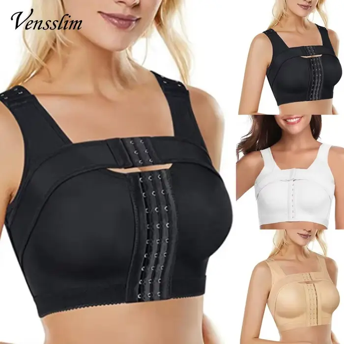Dámske korzet telo Shaper post-chirurgie nastaviteľná podprsenka push up kompresie späť podporu postoj korektor Shapewear