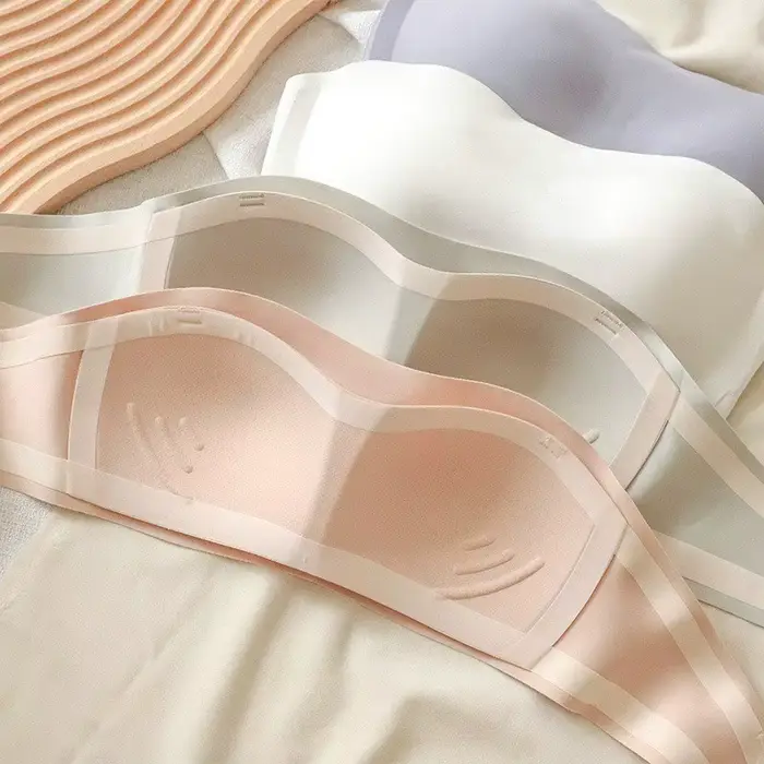 Podprsenka bez ramienok pre ženy, neviditeľná, protišmyková, bezšvová, jeden kus, s odnímateľnými podložkami, sexy spodná bielizeň