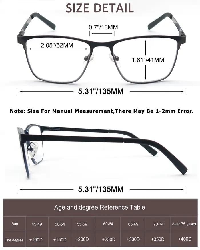 MODFANS lunettes de lecture à lumière bleue pour hommes cadre en métal lecteurs d'ordinateur presbyt