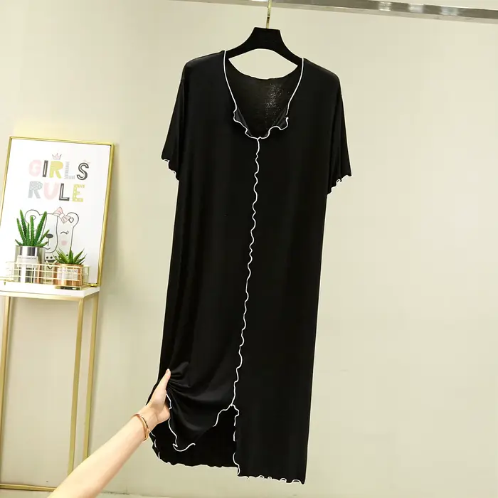Letná modálna nočná košeľa žena nové príležitostné V-Neck ženy nočné košele pohodlné nočné košele Plus veľkosť domáce oblečenie L-2XL