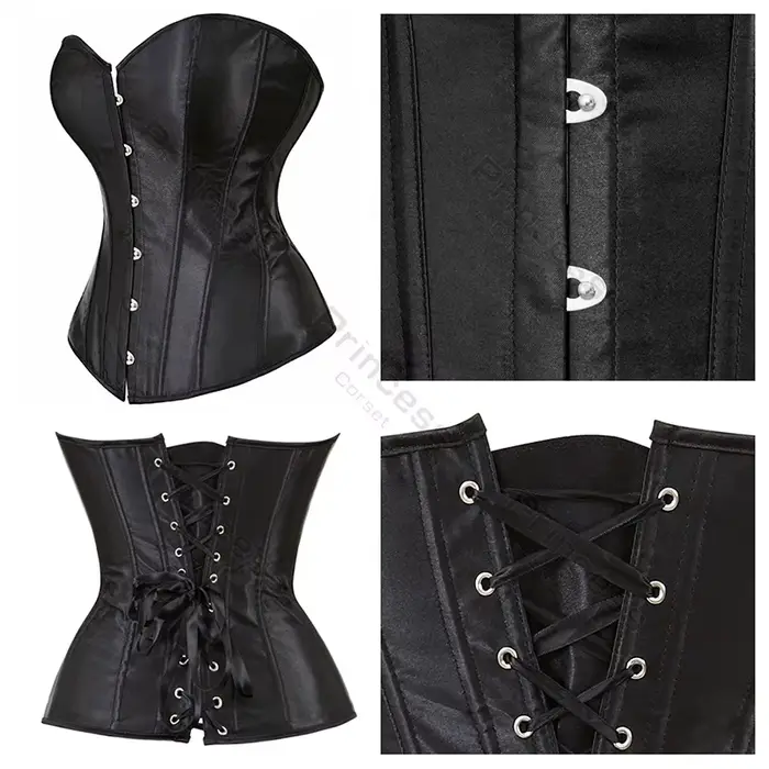 Sexi korzetový bustier so šnurovaním pre ženy ružový viktoriánsky top Korzet veľkej veľkosti Vintage Saténový