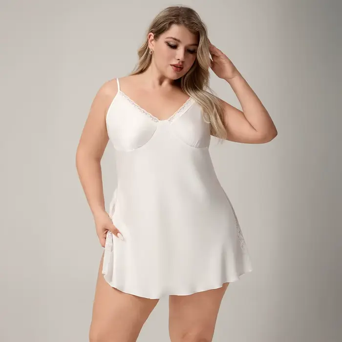 Biela sexy nočná košeľa pre ženy
