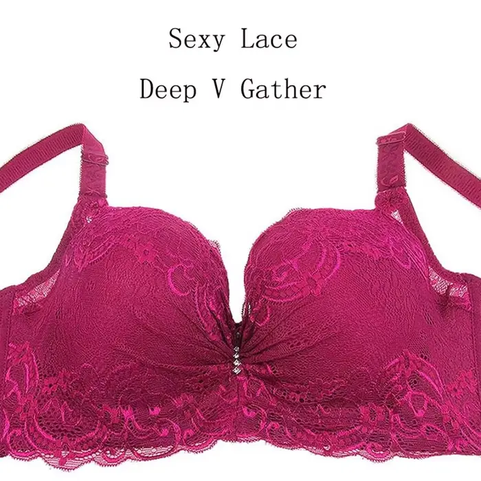 Soutien-gorge sexy dentelle fleurs push-up confortable pour femmes grandes tailles occasions spéciales