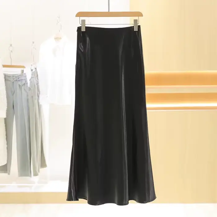 Jupe sirène en satin acétique pour femme, mode coréenne, taille haute élastique, jupes pour femmes p