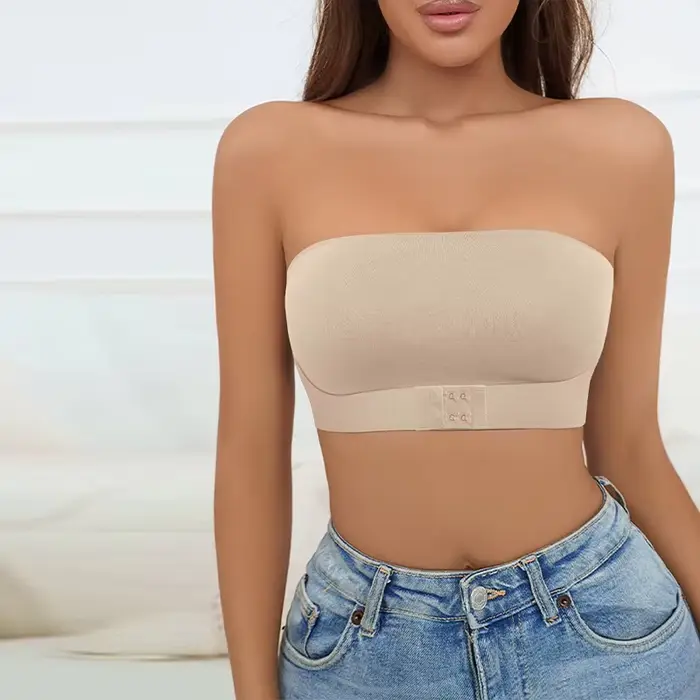 Bez ramienok Push Up podprsenka pre ženy, Sexy podprsenka, bez polstrovania, nastaviteľné predné tlačidlo, Sexy spodná bielizeň, pohodlné, protišmykové