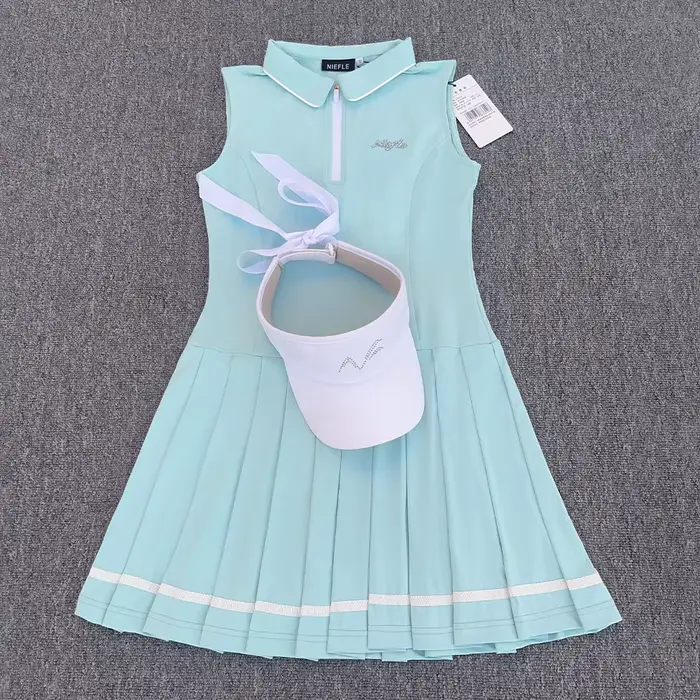 Golfové šaty bez rukávov pre dievčatá Junior štýl Športové antibakteriálne polyester pre jarné letné špeciálne príležitosti