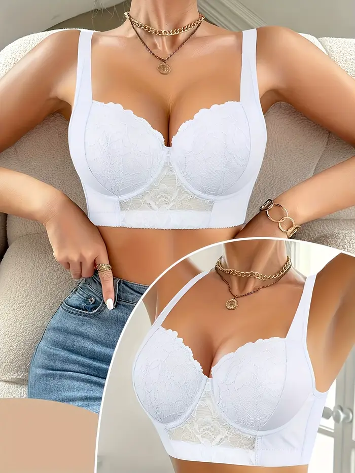 Elastanová a nylonová podprsenka, elegantná a pohodlná, pre ženy, všetky príležitosti, jeden kus, s kosticami