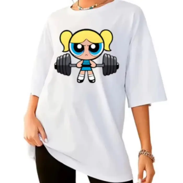 Filles Super puissant Blouse formation Streetwear T-shirt chemise femme académie gymnase Fitness T-s