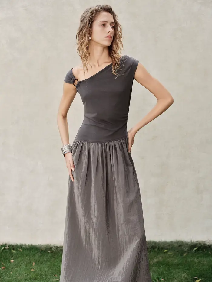 FSLE【Série Premium】Robe asymétrique sans manches pour femme, été 2026 - Design élégant pour tous les