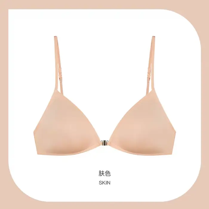 Soutien-gorge Triangle français Sexy, sans armatures, Push-Up, bouton avant, beauté du dos, Lingerie