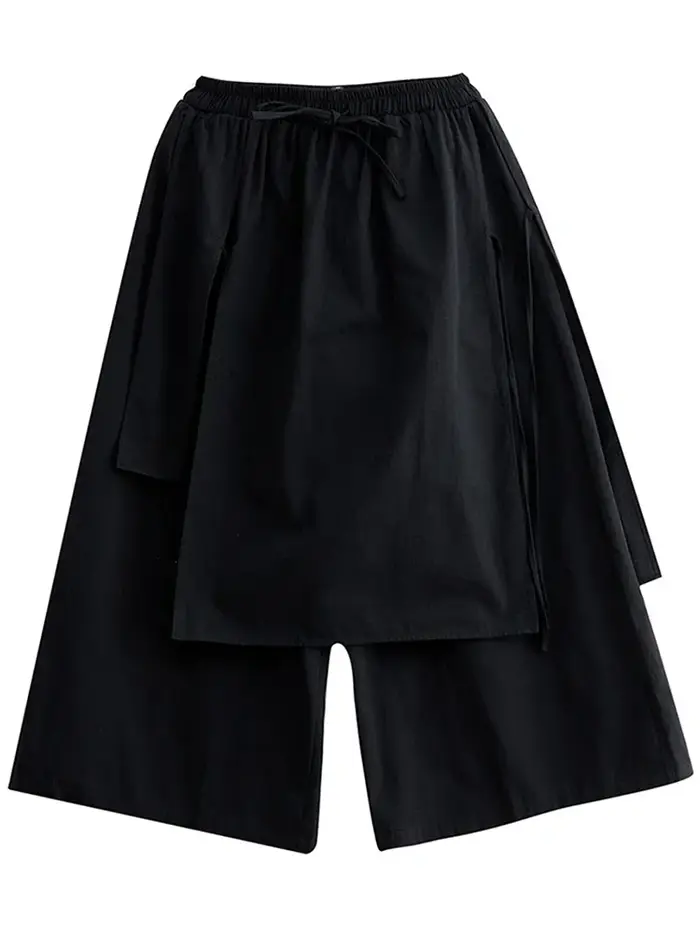 UMI MAO – pantalon irrégulier pour Femme, vêtement élégant sous la cheville, lisse, noir, Style Band