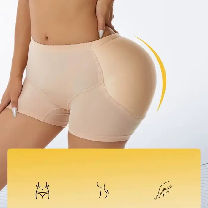 Dámske Polyester Hip Booster spodná bielizeň, chlapčenské krátke, vysoké, pletené, čierne alebo kože, pohodlné a štýlové pre každú príležitosť