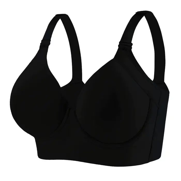 Soutien-gorge côtelé lisse taille européenne, soutien-gorge anti-affaissement froncé, dos sportif et