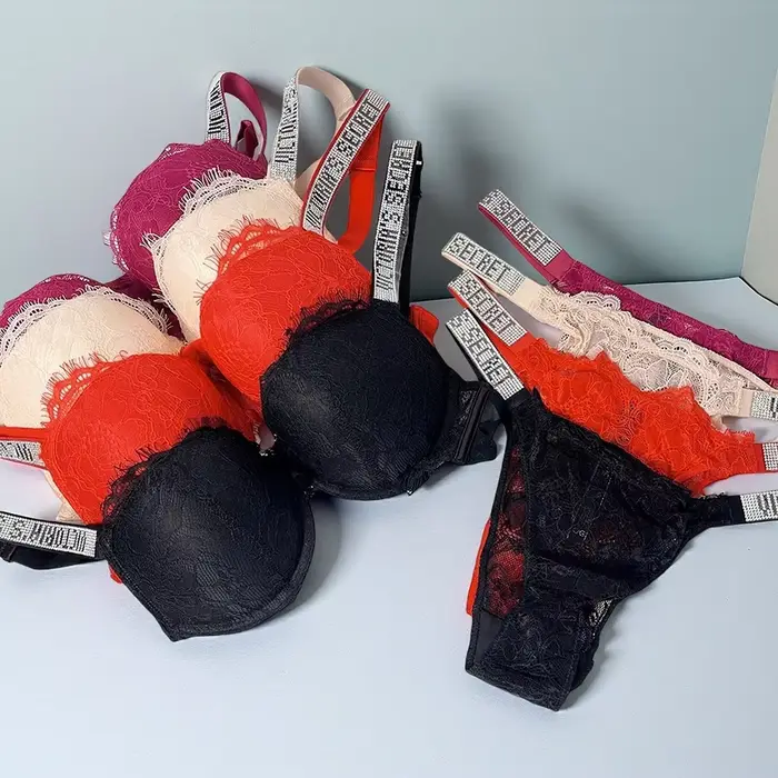 Nový sexy set podprsenky a nohavičiek Victoria's Secret pre ženy – Pohodlný