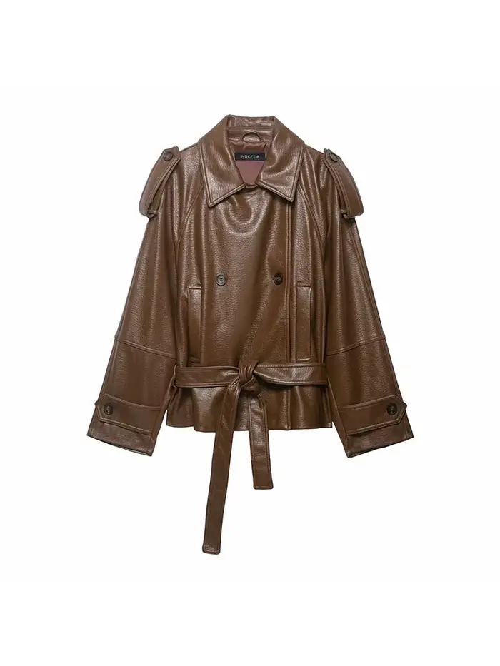 Vestes en similicuir pour femmes avec ceinture, manteau d'extérieur, streetwear, mode élégante, vest
