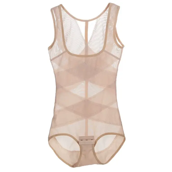 Combinaison amincissante Cross Fit en maille fine sans couture, lingerie transparente post-partum, c