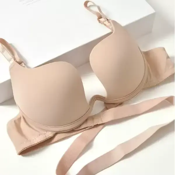 Dámske Super push up holé späť podprsenka, hlboké U-Cut, módne, sexy, kríž späť, jednofarebné, jednodielne, spodná bielizeň späť krása