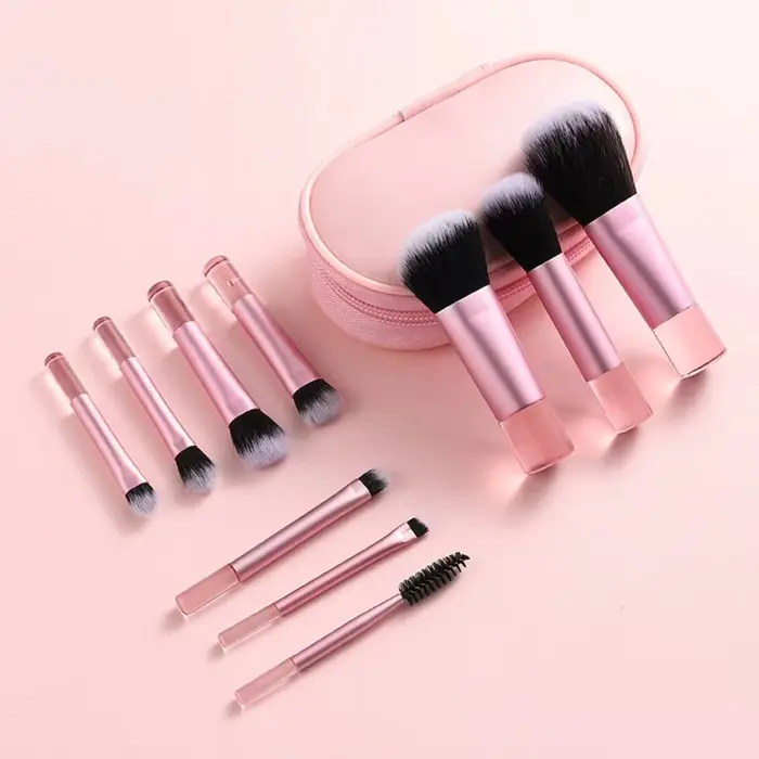 Ensemble de mini pinceaux de maquillage pour le visage, 10 pièces, portables, format voyage, disponi